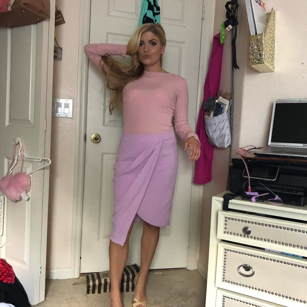 Tobi M Cross-over Mid Skirt